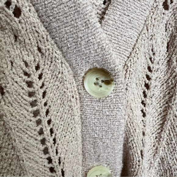 Torrid Tan Neutral Cream Pointelle Cardigan V-Neck Sweater 2X NWT Brand New - Picture 8 of 14
